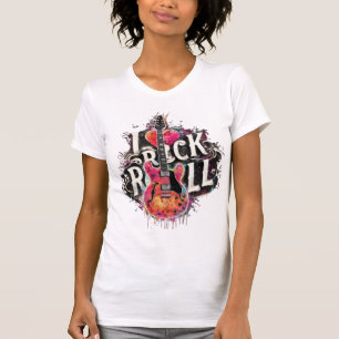 I Love Rock N Roll Electric Guitar Painting Music T-Shirt