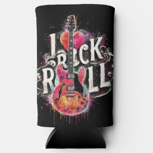 I Love Rock N Roll Electric Guitar Painting Seltzer Can Cooler