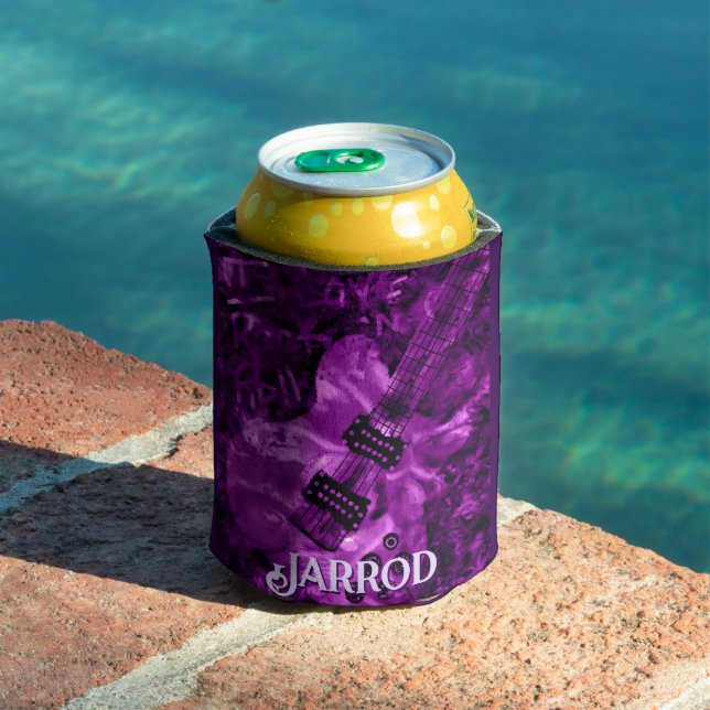 I Love Rock 'N Roll Electric Guitar Personalized Can Cooler (In Situ Pool)