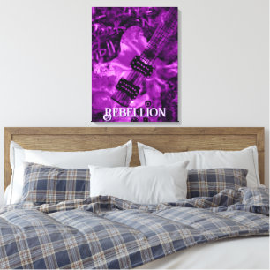 I Love Rock 'N Roll Electric Guitar Personalized Canvas Print