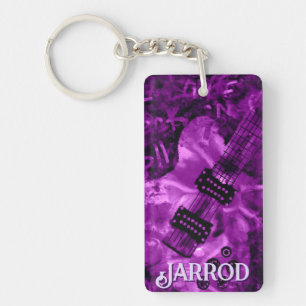 I Love Rock 'N Roll Electric Guitar Personalized Keychain
