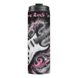 I Love Rock N Roll Electric Guitar Personalized Thermal Tumbler