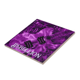 I Love Rock 'N Roll Electric Guitar Personalized Tile