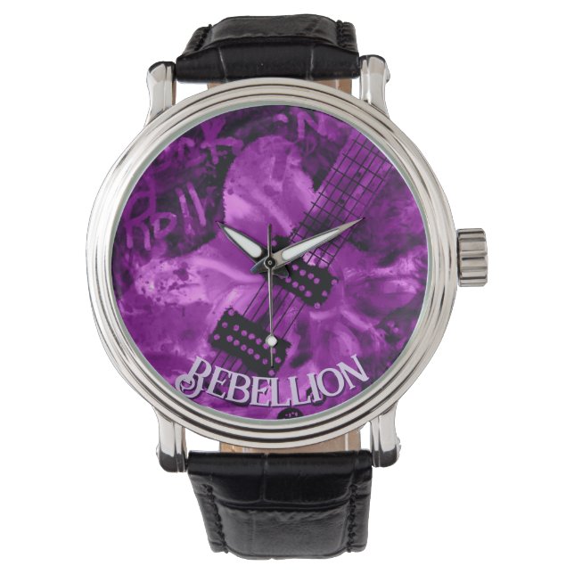 I Love Rock 'N Roll Electric Guitar Personalized Watch (Front)