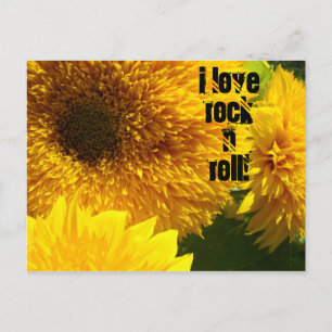 I Love Rock n Roll postcards Sunflower Bright