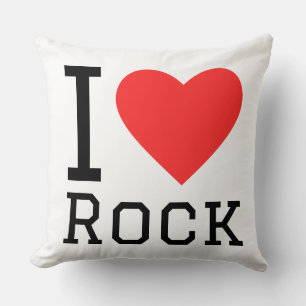 I love rock throw pillow