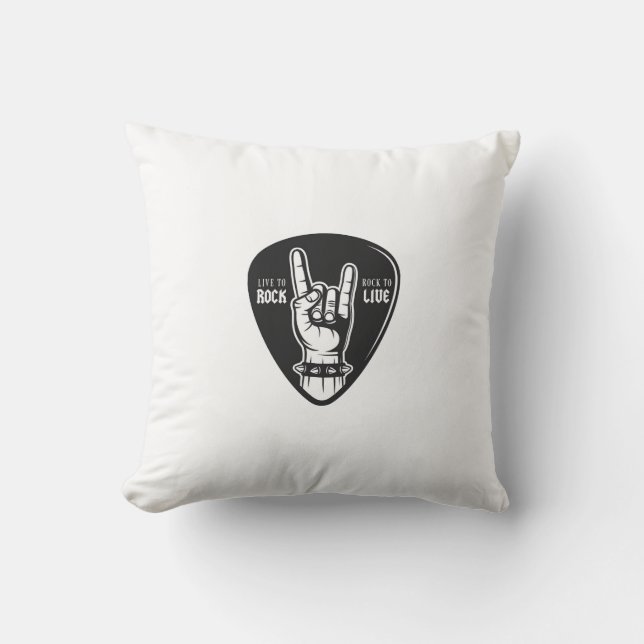 I love rock throw pillow (Front)