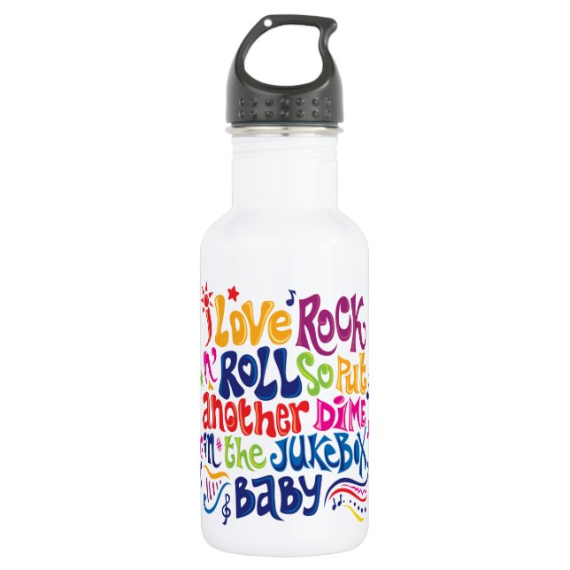I love rock'n roll 532 ml water bottle (Front)