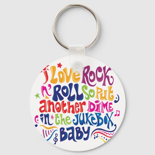 I love rock'n roll keychain (Front)