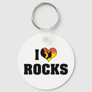 I Love Rocks - Rock Climbing Keychain