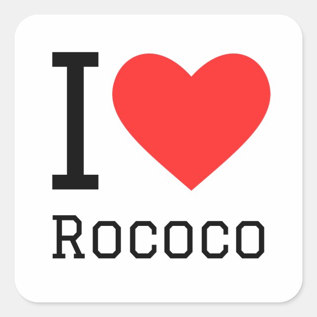 I love rococo square sticker (Front)