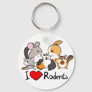 I love rodents cute cartoon keychain