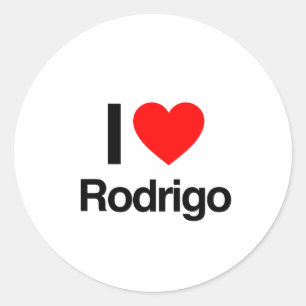 i love rodrigo classic round sticker