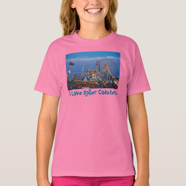 I Love Roller Coasters T-Shirt (Front)
