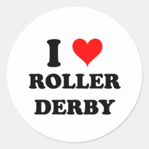 I Love Roller Derby Classic Round Sticker