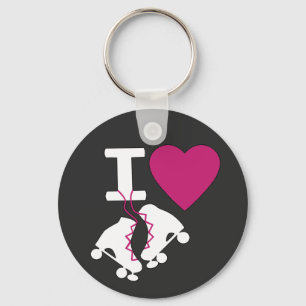 I Love Roller Skating Keychain