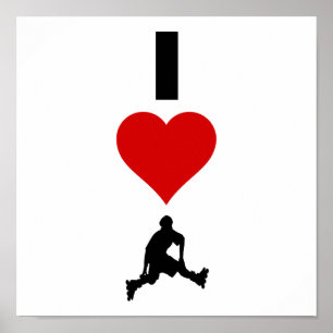 I Love Rollerblading (Vertical) Poster