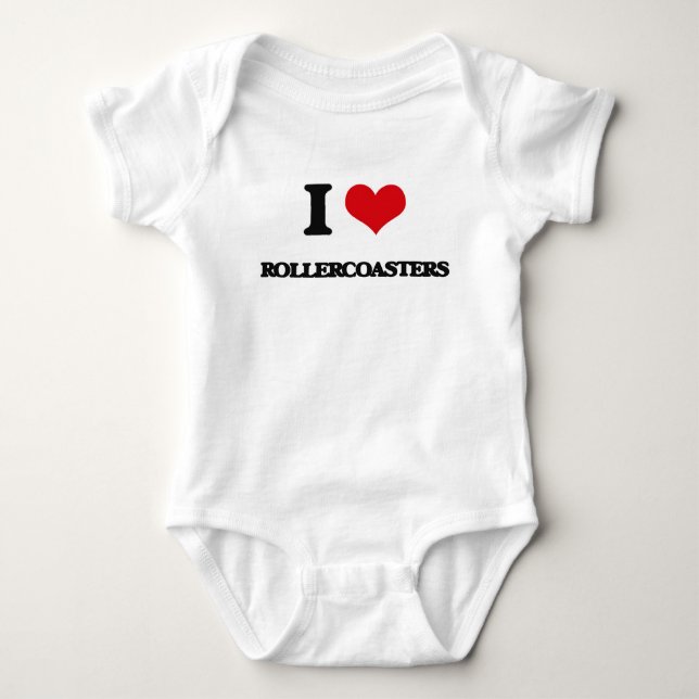 I Love Rollercoasters Baby Bodysuit (Front)