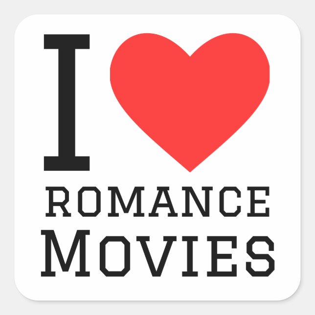 I love romance movies square sticker (Front)