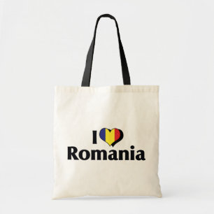 I Love Romania Flag Tote Bag