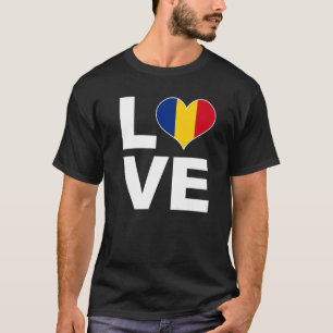 I Love Romania Heart Flag Romania T-Shirt