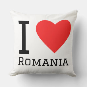 I love romania square sticker throw pillow