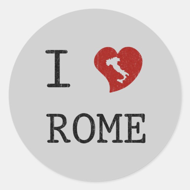 I Love Rome Classic Round Sticker (Front)