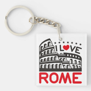 I Love Rome Italy Colosseum Travel Keychain