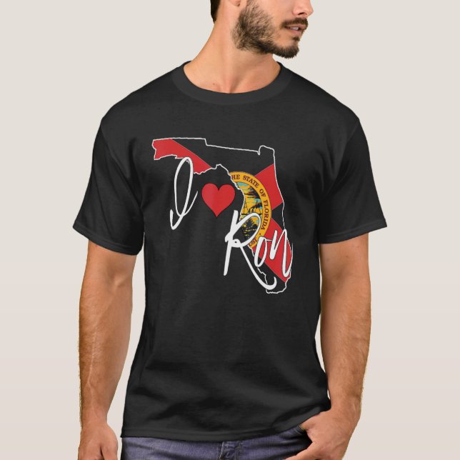 I Love Ron Desantis Florida Governor Heart Electio T-Shirt (Front)