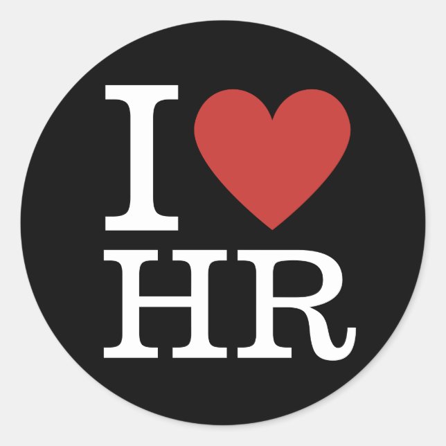 I ❤️ Love Ronde RH Sticker - Personnel du ministèr (Devant)
