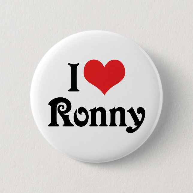 I Love Ronny 2 Inch Round Button (Front)
