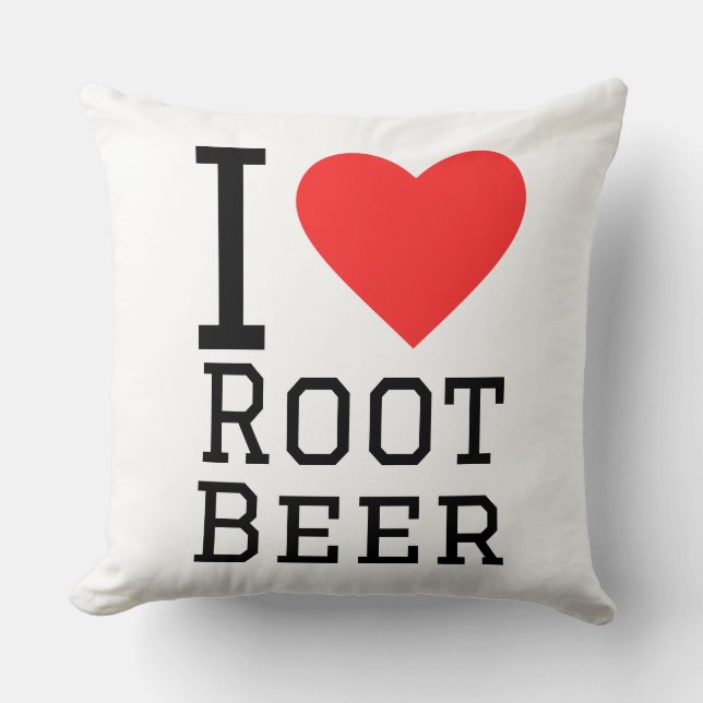 I love root beer throw pillow (Front)