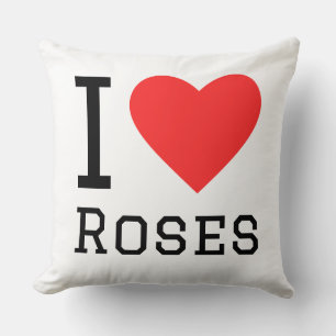 I love roses throw pillow