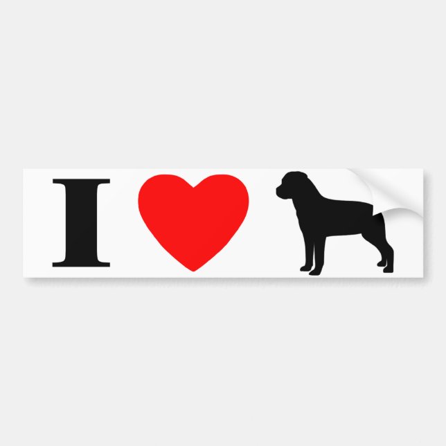 I Love Rottweilers Bumper Sticker (Front)
