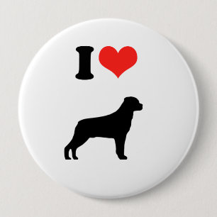 I Love Rotweiler 4 Inch Round Button