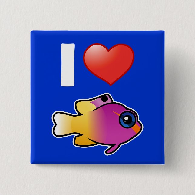 I Love Royal Gramma 2 Inch Square Button (Front)