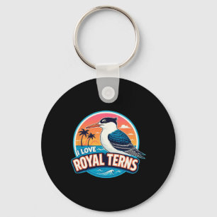 I Love Royal Terns Bird Watcher Sarasota Bradenton Keychain