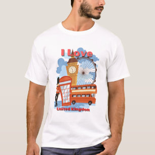 I Love Royaume-Uni Unisex Soft style T-shirt