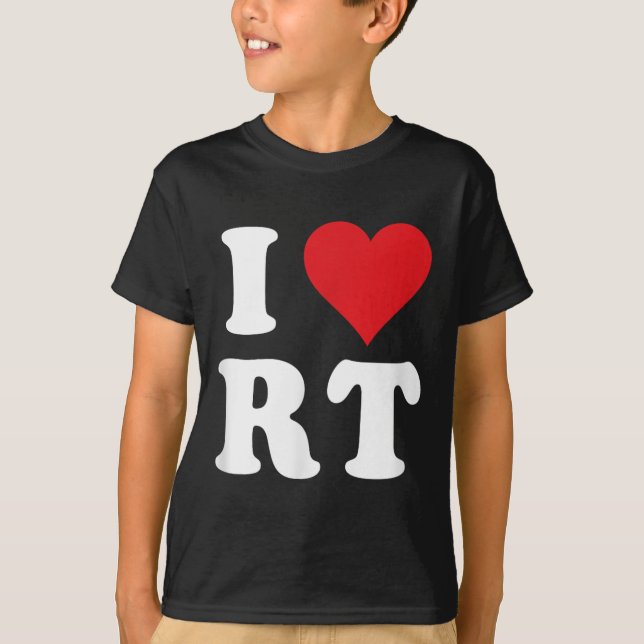 I Love Rt Initials I Heart R.t. First Last Name R  T-Shirt (Front)