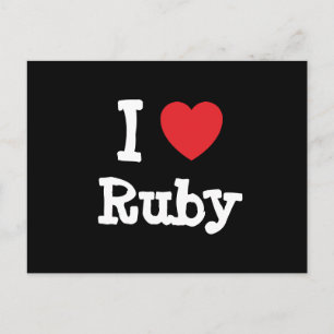 I love Ruby heart T-Shirt Postcard
