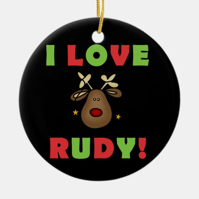 I Love Rudy Christmas Keepsake Ornament (Front)