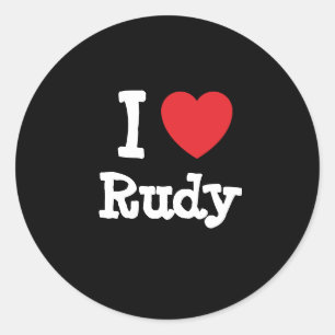 I love Rudy heart custom personalized Classic Round Sticker