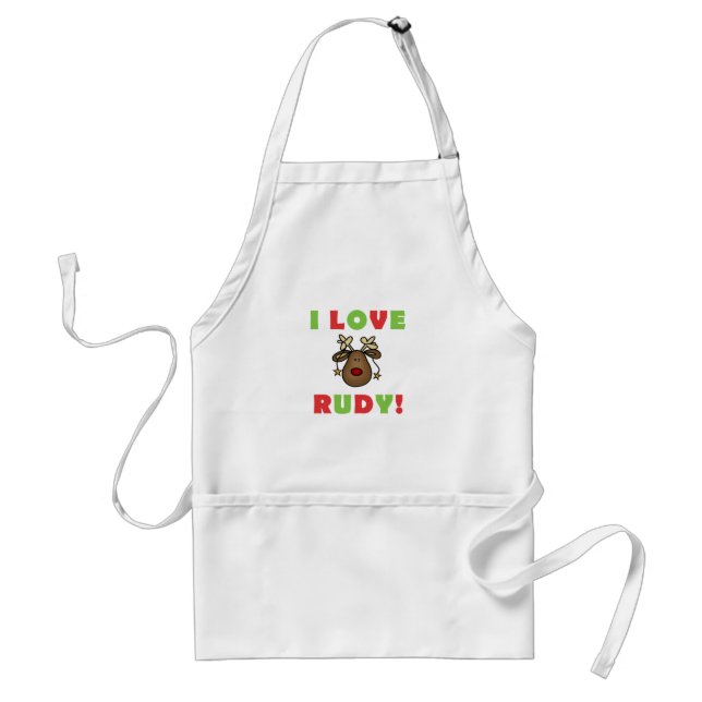 I Love Rudy Reindeer Standard Apron (Front)