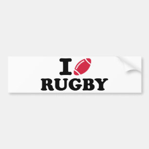 I love Rugby Bumper Sticker