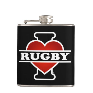 I Love Rugby Hip Flask