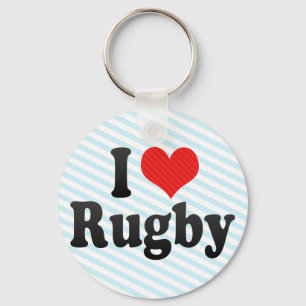 I Love Rugby Keychain