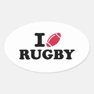 I love Rugby Oval Sticker