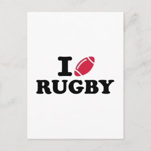I love Rugby Postcard