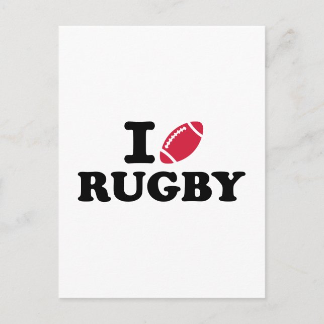 I love Rugby Postcard (Front)