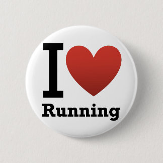 I Love Running 2 Inch Round Button